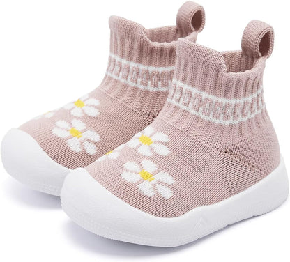 Eashi Baby Boy Girl Non-Skid Indoor Infant Walking Shoes Breathable Warm Elastic Sock Shoes with