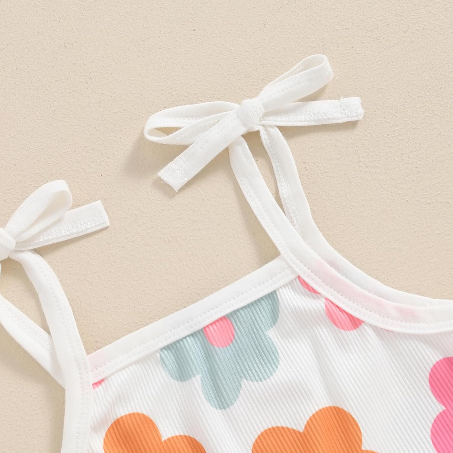 WZTYYDS Toddler Baby Girl Summer Clothes Floral Romper Tie-Up Strap Halter Jumpsuit Infant Summer