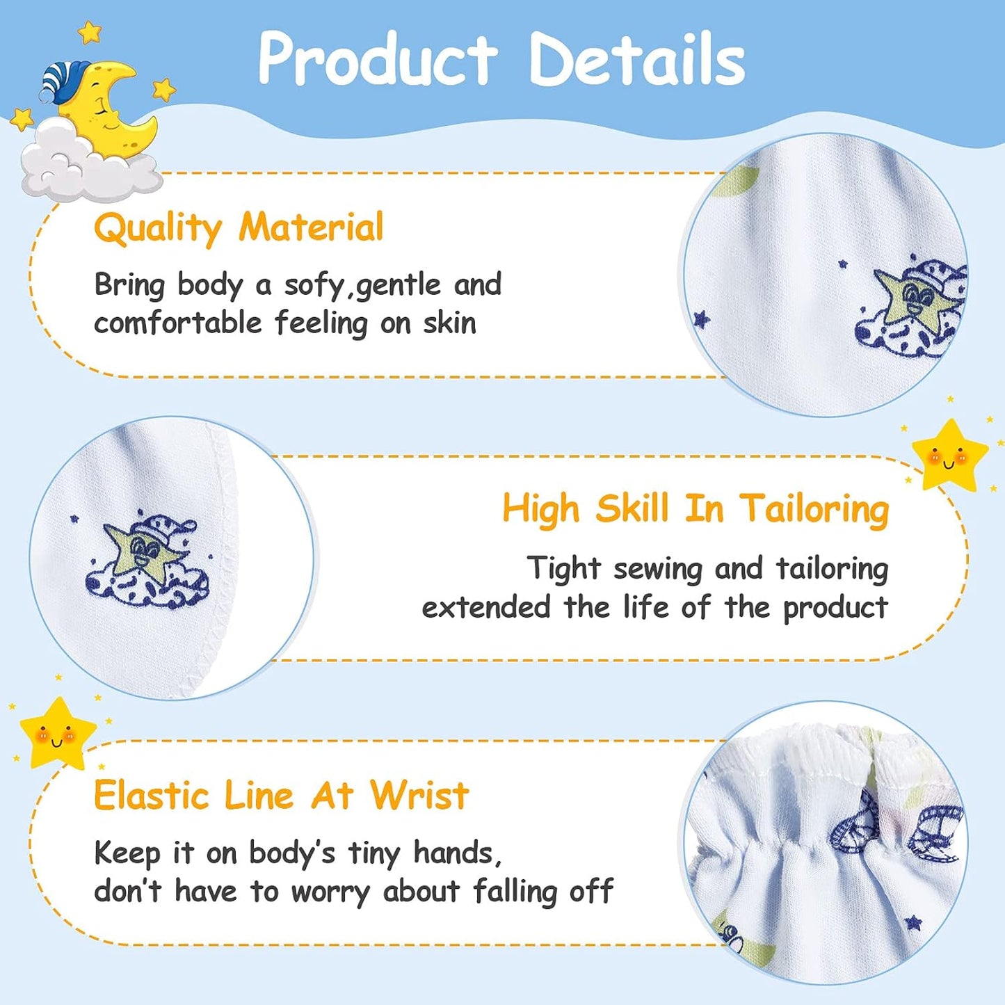Geyoga 24 Pairs Newborn Baby Boy Girl Mittens 0-6 Months Newborn No Scratch Mittens Soft Elastic