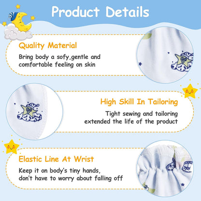 Geyoga 24 Pairs Newborn Baby Boy Girl Mittens 0-6 Months Newborn No Scratch Mittens Soft Elastic