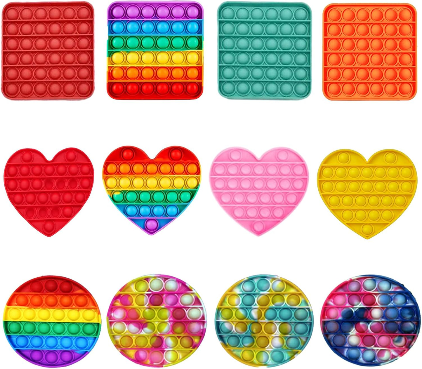 12pcs 5in Random Pop Bubble Fidget Sensory Toys, Pop Toy Bulk for Party Favor, Classroom Student