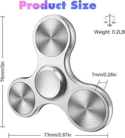 Fidget Spinners Toy, 3-8 Min Spins Time Stainless Steel Bearing Metal Fidget Spinner, EDC ADHD