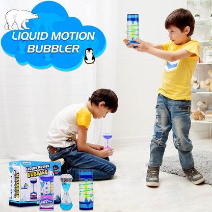 XINBAOHONG Liquid Motion Bubbler for Kids and Adults 3-Pack Hourglass Liquid Bubbler Timer for