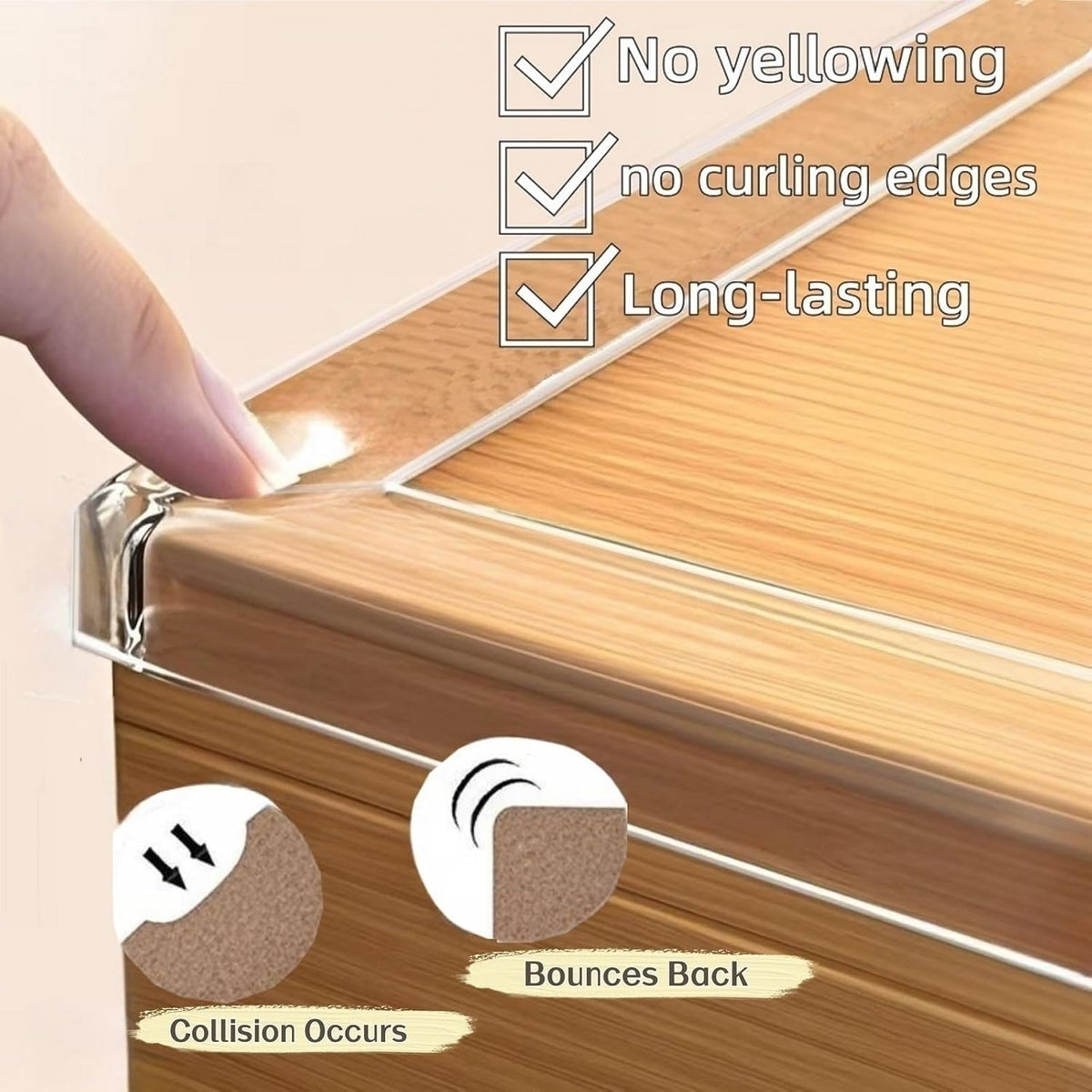 Clear Self Adhesive Edge,1.18in Width x118.2in Length,(3cmx3m) Self-Adhesive Table Edge Guard,Sharp