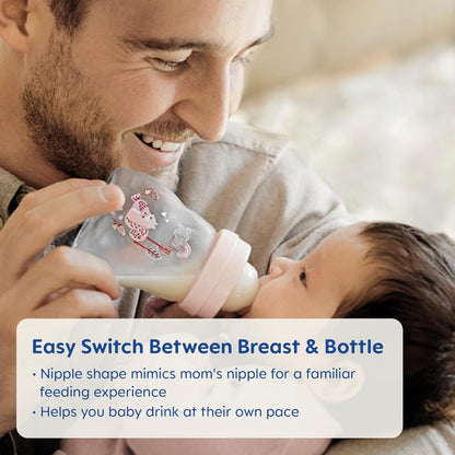 MAM Feel Good Medium Flow Premium Glass Baby Bottles, Easy Switch Between Breast and Bottle, 9oz