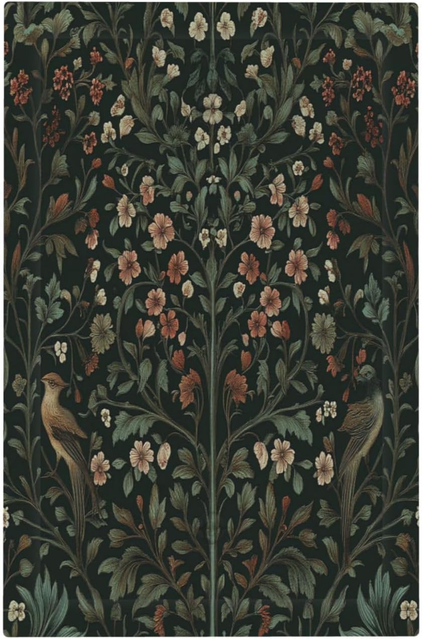 Light Switch Cover Plate Vintage Morris Colorful Flower Green Leaf 1 Gang No Device Blank