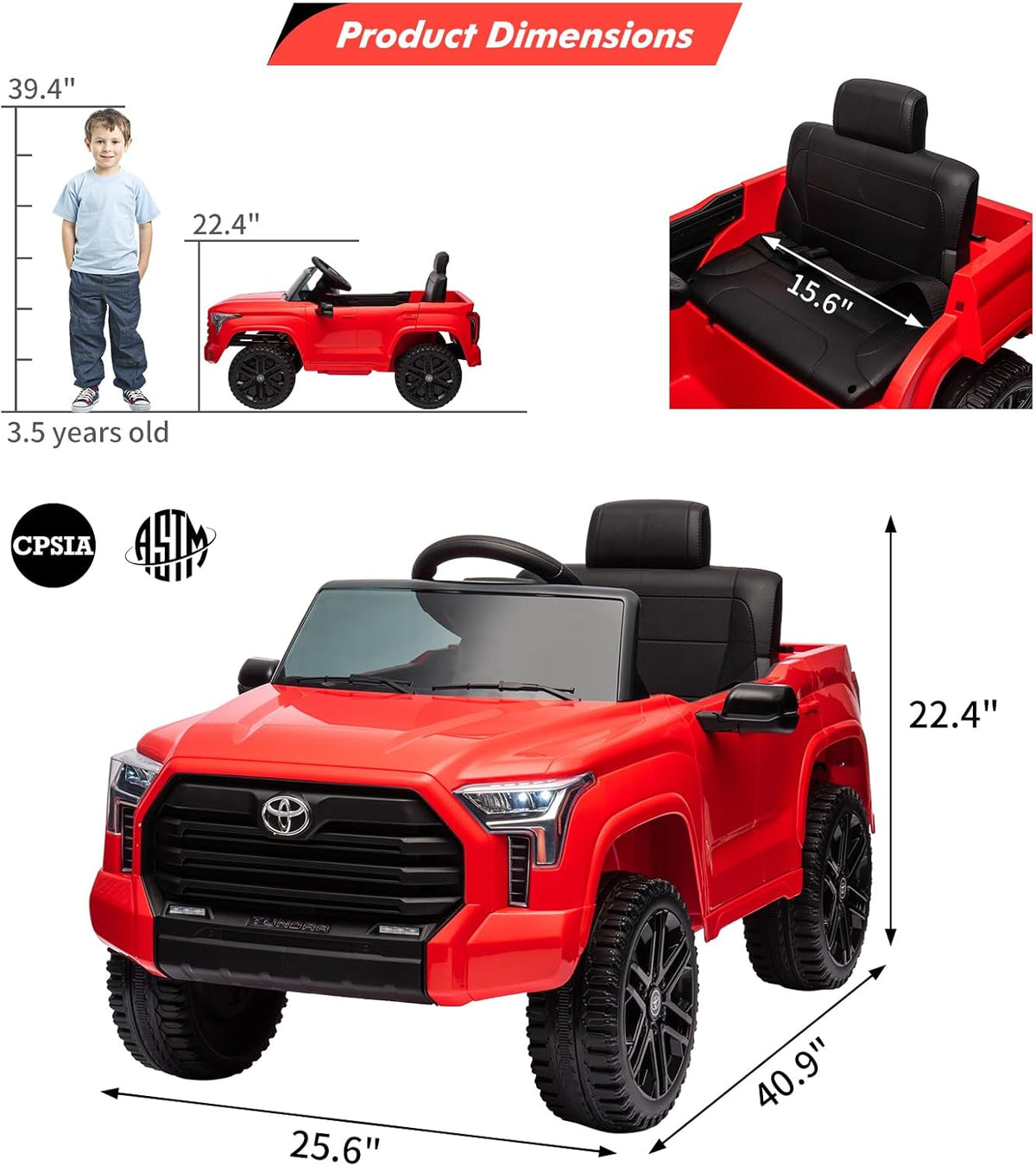 Electric Car for Kids, Licensed Toyota Tundra 12V Electric Truck, Off-Road Kids Car w/Remote