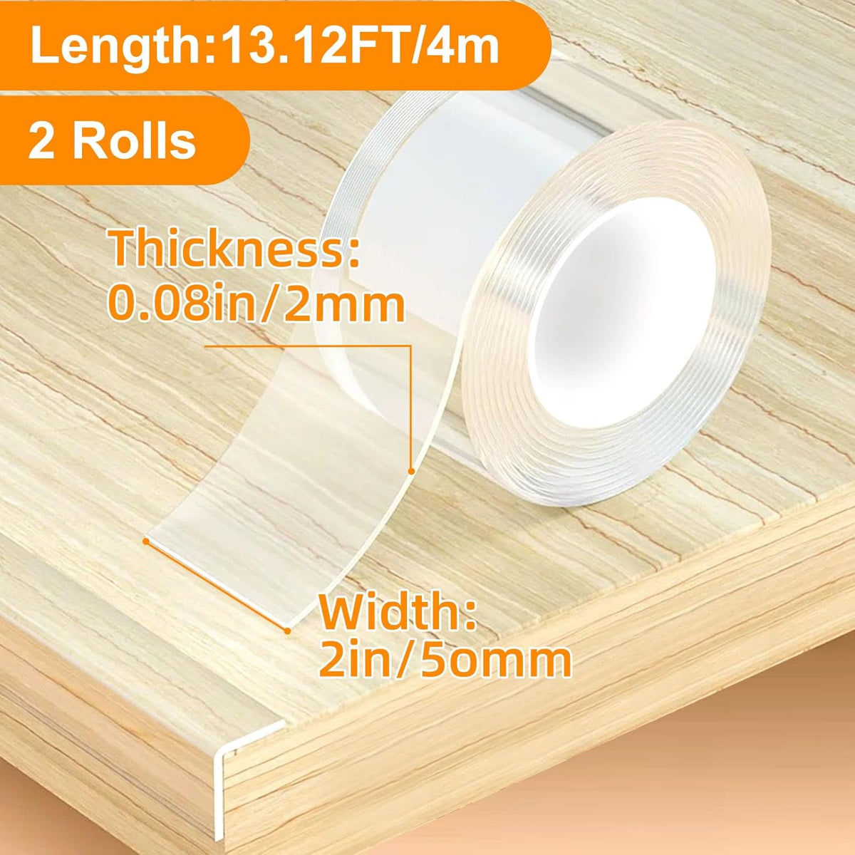 Clear Soft Corner Protectors for Furniture Strip,2 in x 13.12 FT x 2 Rolls,Sharp Edge & Table
