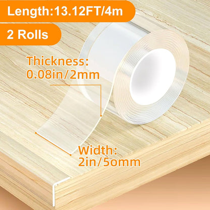 Clear Soft Corner Protectors for Furniture Strip,2 in x 13.12 FT x 2 Rolls,Sharp Edge & Table