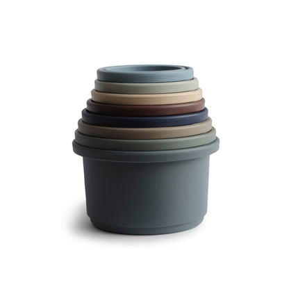mushie Stacking Cups Toy 8 pcs | Made in Denmark (Forest)