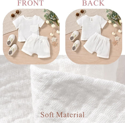 Gender Neutral Baby Linen Summer Outfit