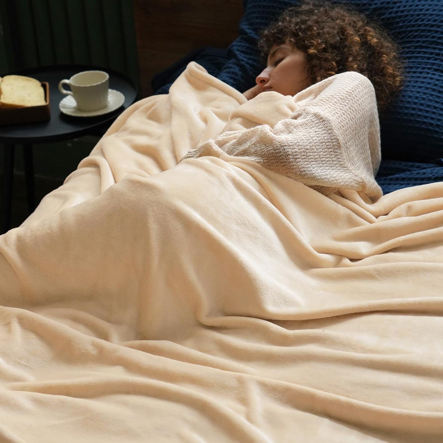 PHF Ultra Soft Fleece Blanket Queen Size, No Shed No Pilling Luxury Plush Cozy 300GSM Lightweight