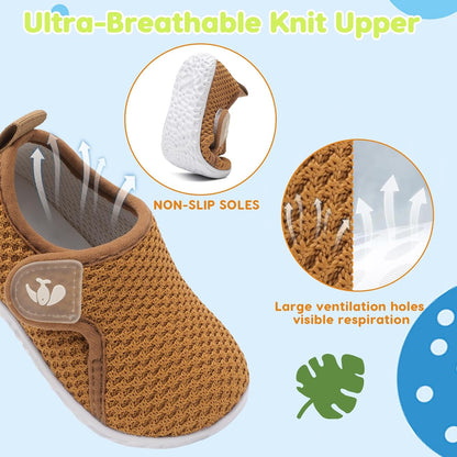 FEETCITY Baby Boys Girls First Walking Shoes Infant Sneakers Crib Shoes Breathable Lightweight Slip