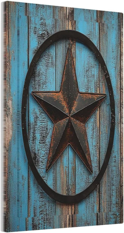 Light Switch Cover Plate Rustic Wood Country Barn Texas Star On Teal 1 Gang No Device Blank