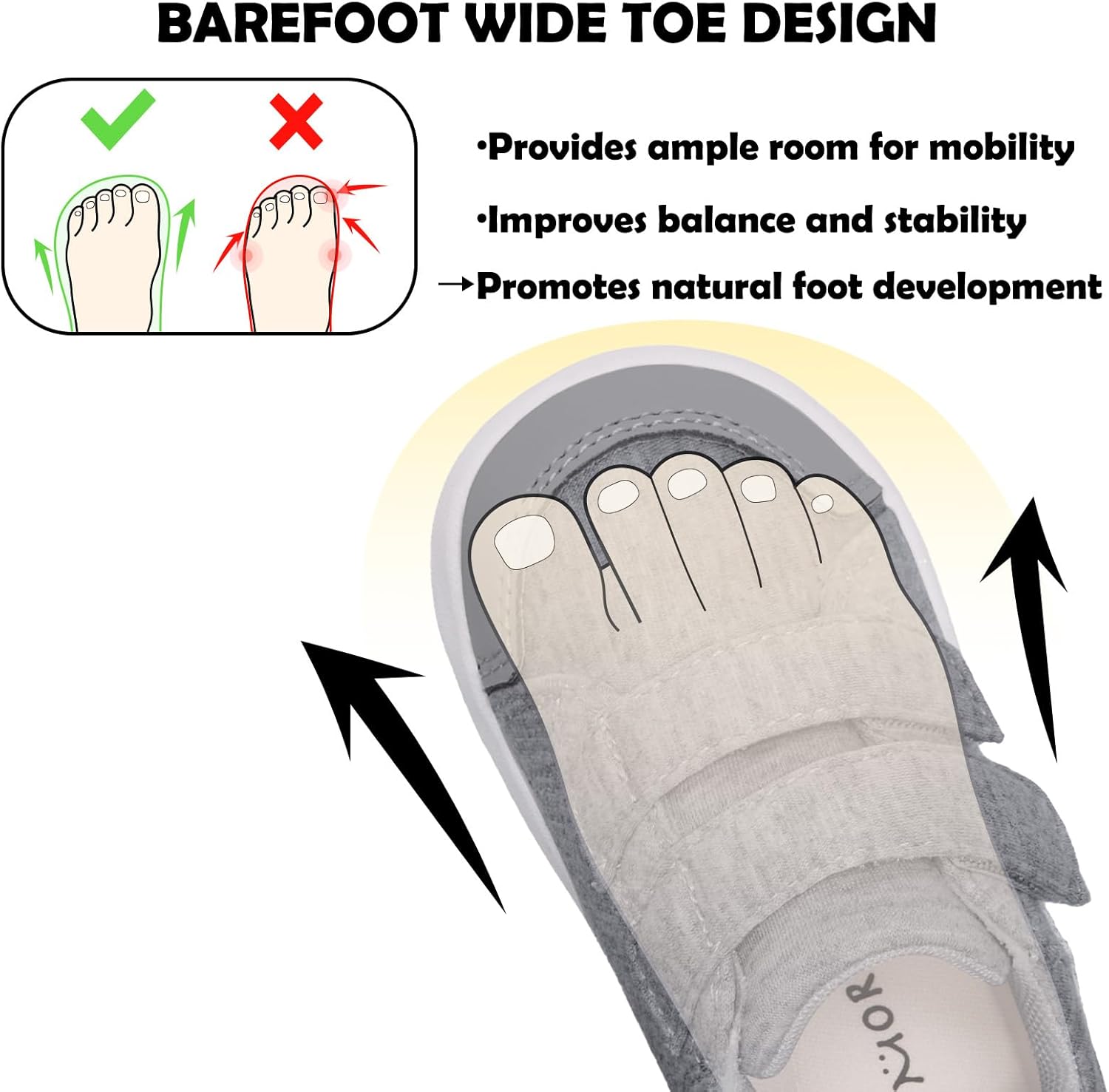 MORENDL Wide Toe Box Shoes Toddler Barefoot Shoes Baby Walking Shoe Boy Girl Non-Slip Zero Drop