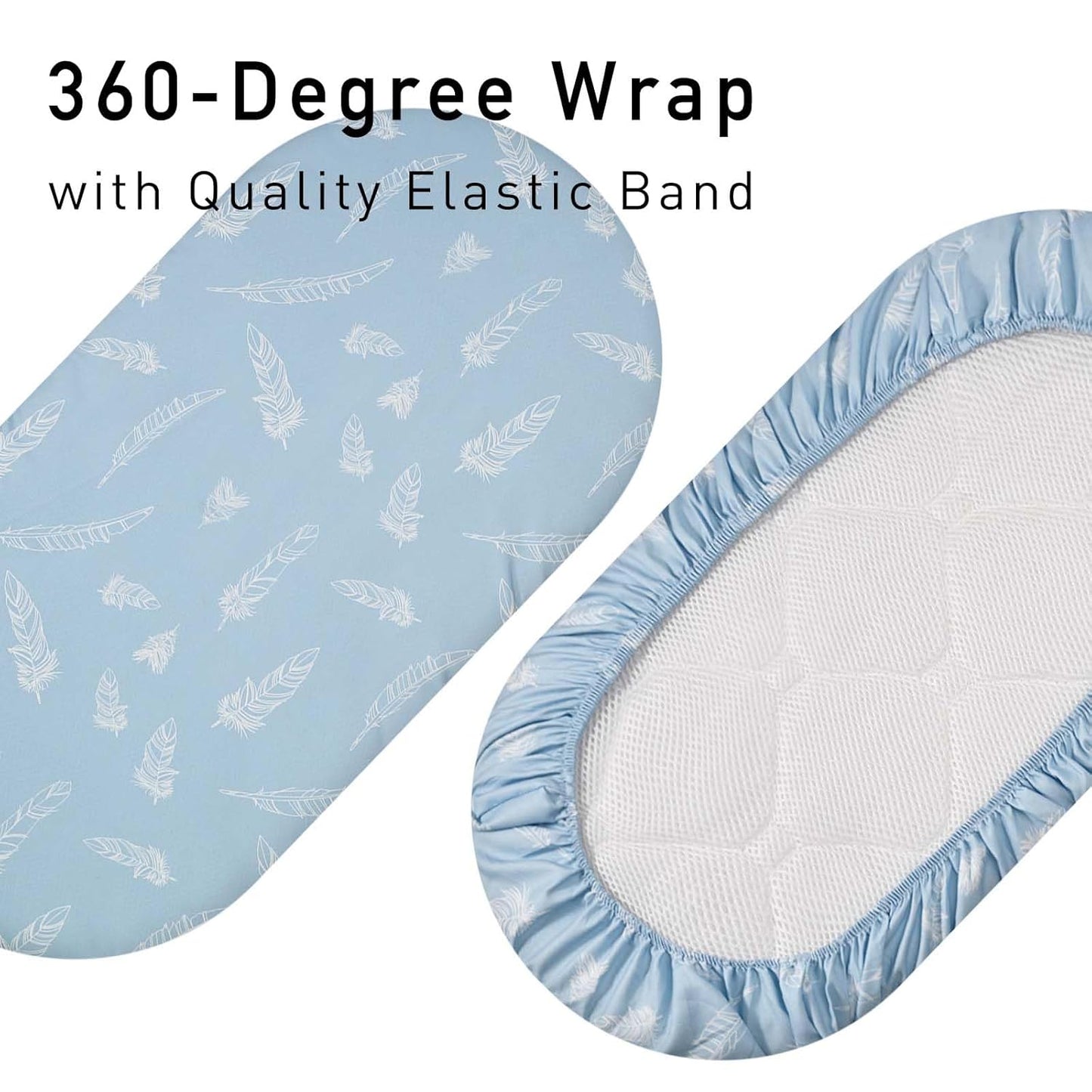 Gllquen Baby Bassinet Sheets 4 Pack, Breathable Cozy Fitted Mattress Sheet, Elastic Travel Crib