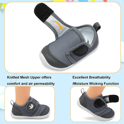 FEETCITY Baby First Walking Shoes Boys Girls Infant Sneakers Crib Shoes Breathable Lightweight Slip