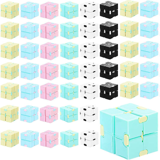 48 Pcs Cube Sensory Toy Handheld Infinite Cube Flipping Hand Cube Desk Gift Portable Blocks for