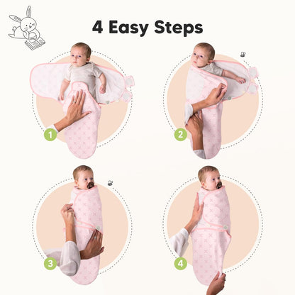 3-Pack Organic Baby Swaddle Sleep Sacks - Swaddles for Newborns, Infant 3-6 Months, Baby Girls