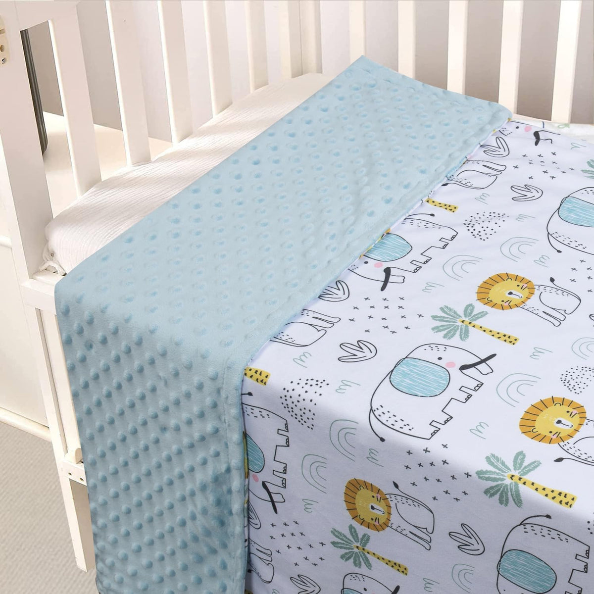 Baby Blanket for Boys Girls Soft Minky with Double Layer Dotted Backing, Cartoon Printed 30 x 40
