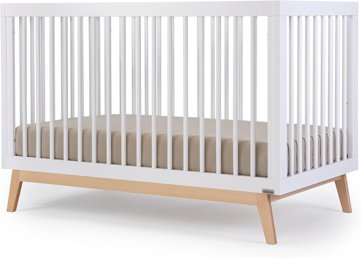 dadada Baby Soho 3-in-1 Convertible Wooden Crib to Toddler Bed - Made in Italy, GREENGUARD Gold