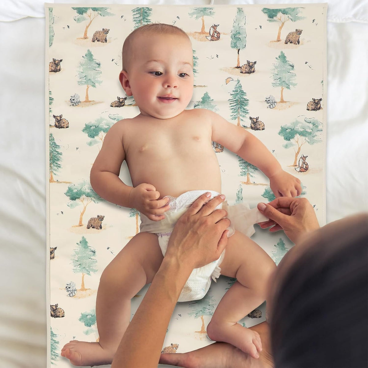 Vegan Leather Baby Changing Mat - Wipeable Portable Changing Pad, Foldable Travel Changing Mat for