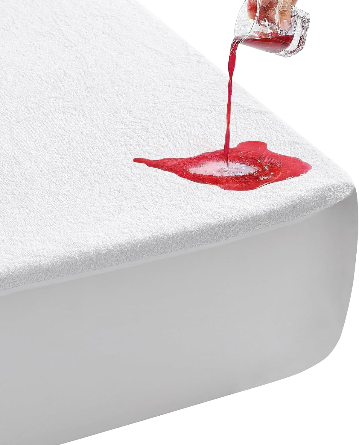 LAVANCE Premium Cotton Terry Mattress Protector – Queen Size, Waterproof Soft Noiseless Dirt-Proof