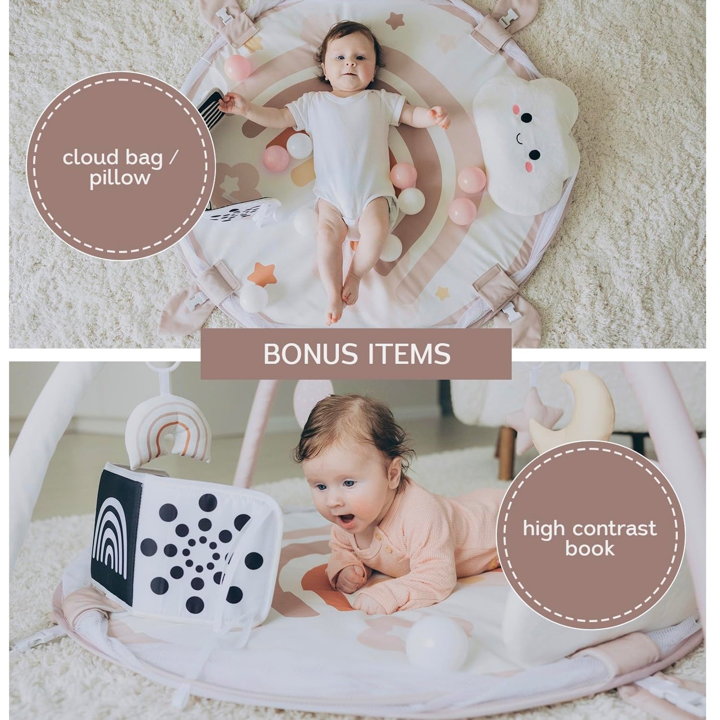 6-in-1 XL Play Mat & Play Gym, Baby Gym, Baby Activity Gym, Sensory Exploration and Motor Skill