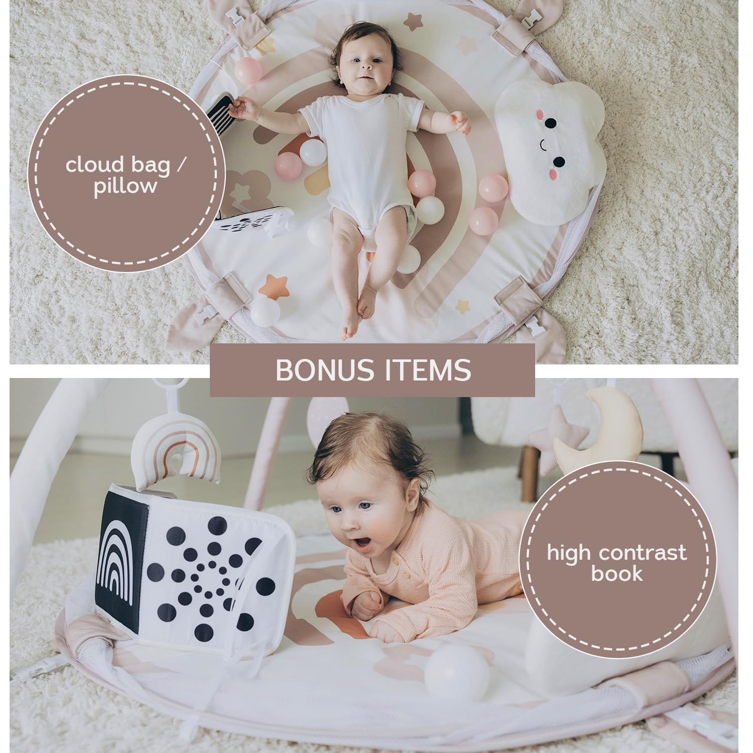6-in-1 XL Play Mat & Play Gym, Baby Gym, Baby Activity Gym, Sensory Exploration and Motor Skill