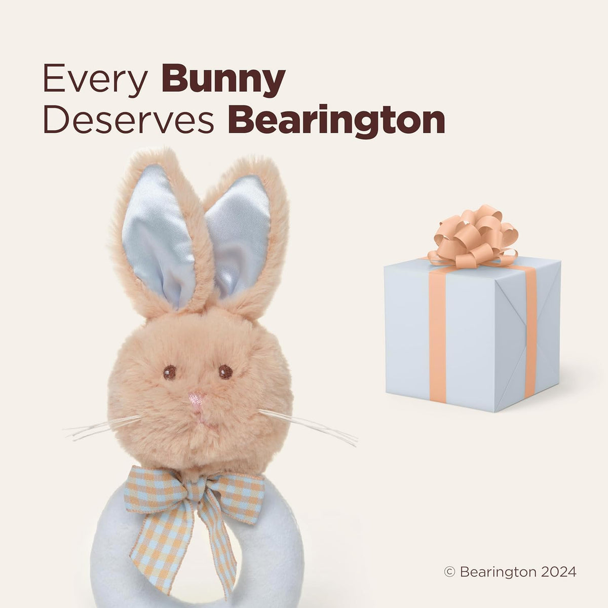Bearington Collection Baby Lil' Bunny, 5.5 in Plush Bunny Rabbit Stuffed Animal, Soft Baby Rattles