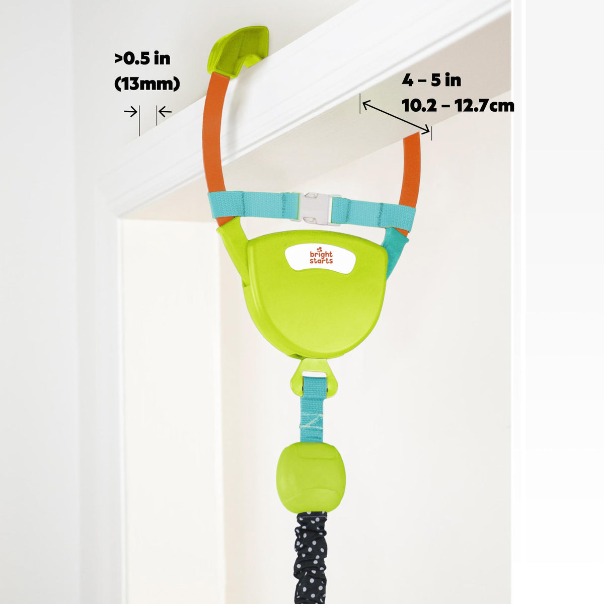 Bright Starts Bounce 'n Spring Deluxe Door Jumper for Baby with Adjustable Strap, 6 Months and Up
