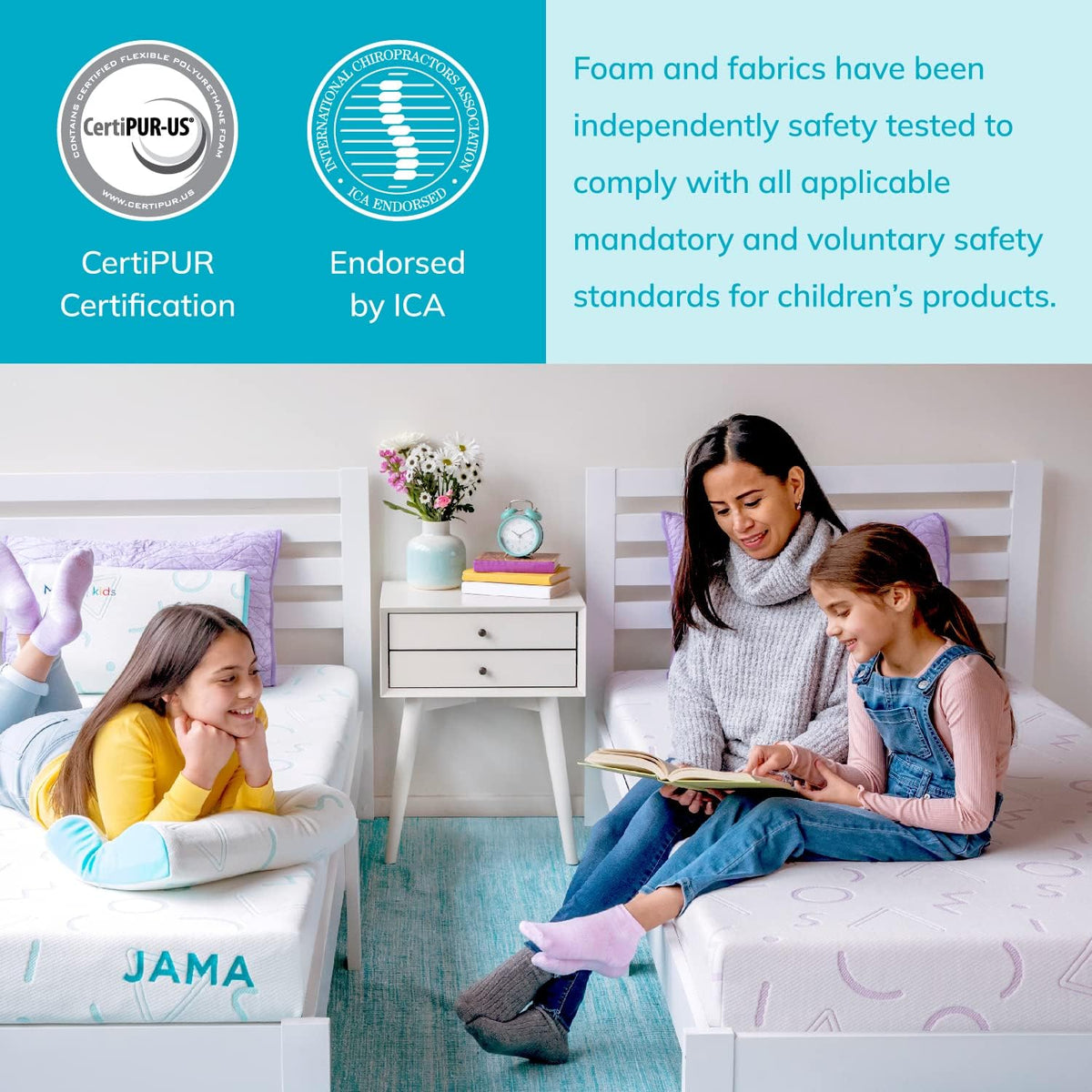 MLILY Kids Pillow for Sleeping, Adjustable Kids Memory Foam Pillow for Bed Set, Breathable and