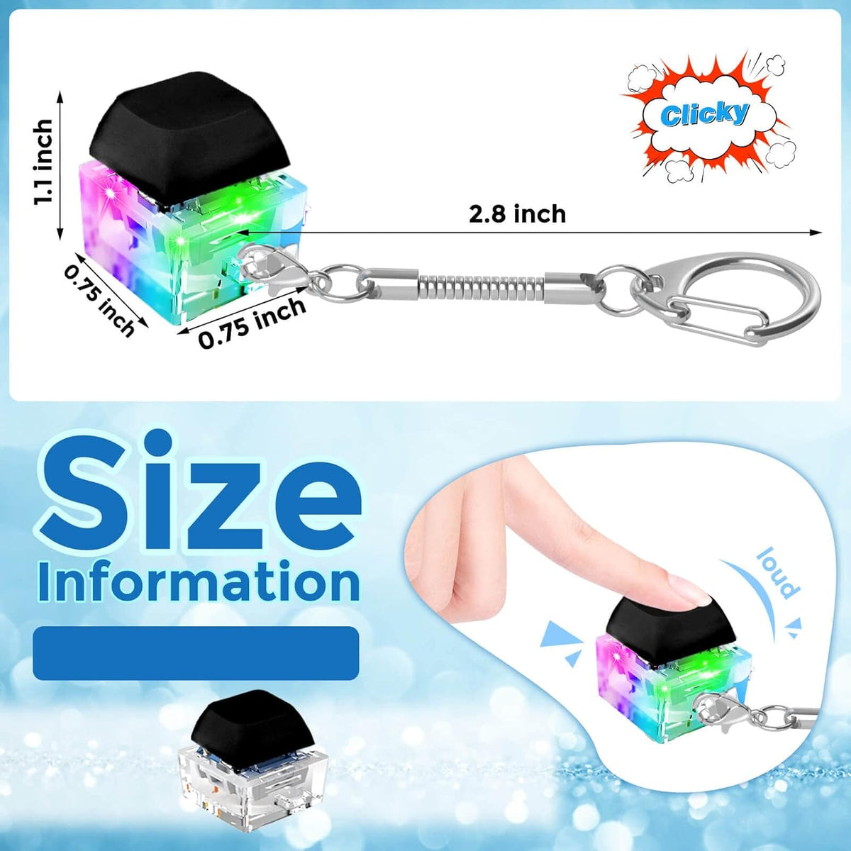 Keyboard Fidget Toys, Keyboard Fidget Keychain Keyboard Decompression Toys Keyboard Fidget Toy