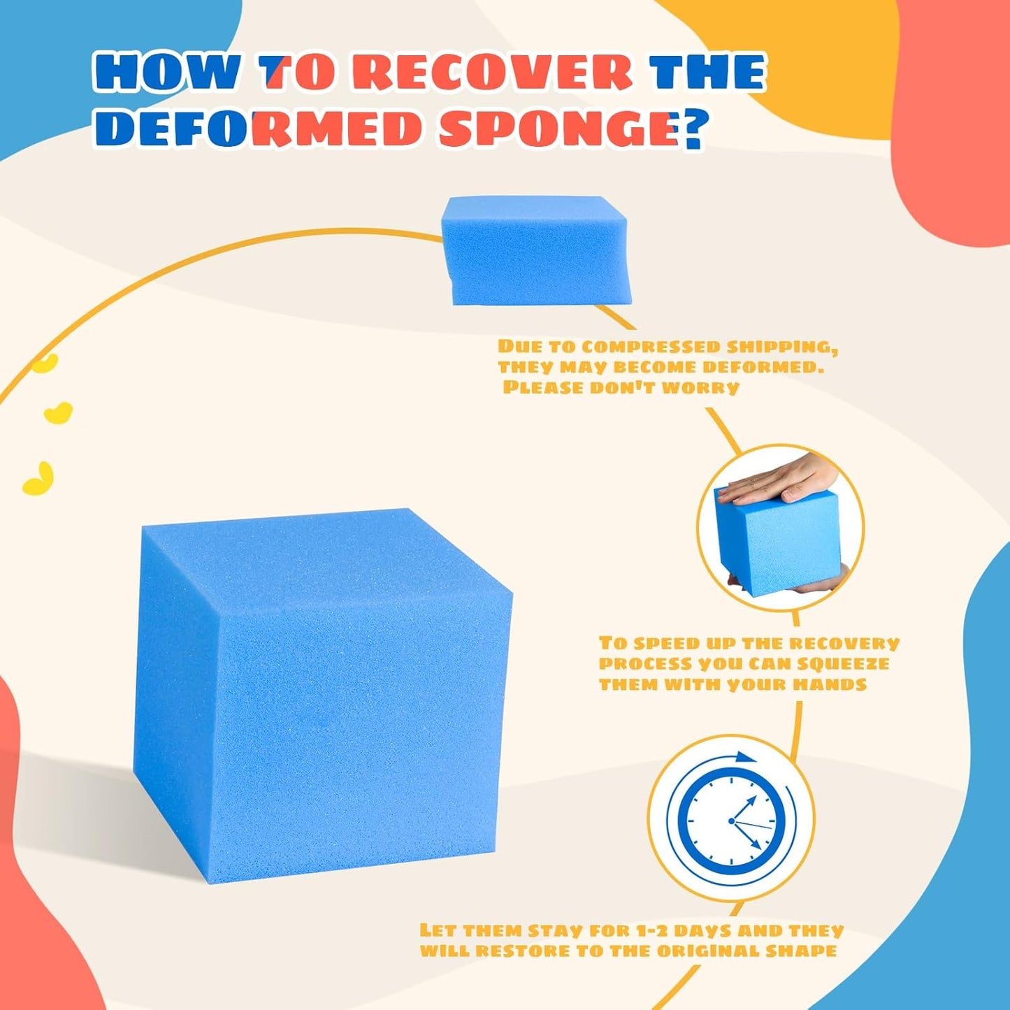 Foam Pit Cubes, 24 PCS 5 Inches Gymnastics Foam Blocks Trampoline Blocks, Multi-Sport Protective