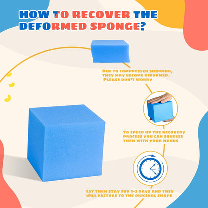 Foam Pit Cubes, 24 PCS 5 Inches Gymnastics Foam Blocks Trampoline Blocks, Multi-Sport Protective