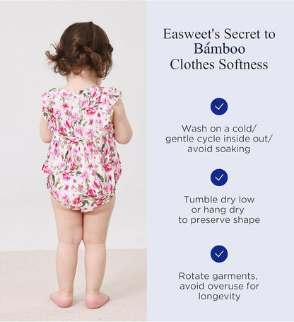 Bamboo Viscose Baby Romper Infant Girl Ruffle Sleeveless Newborn Baby Girl Bodysuit