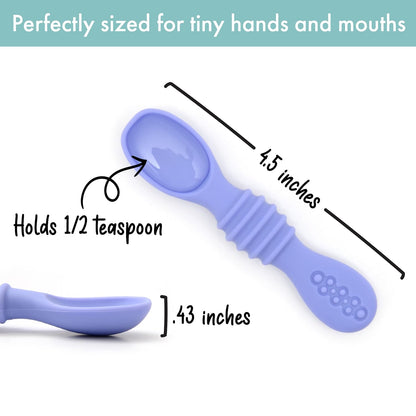 PrimaStella Silicone Chew Spoon Set for Babies and Toddlers | Safety Tested | BPA Free | Microwave