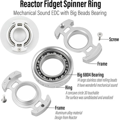 FREELOVE Ring Fidget Spinner for Adults, Men Finger Haptic Roller, Small Metal Clicker Toys, Ball