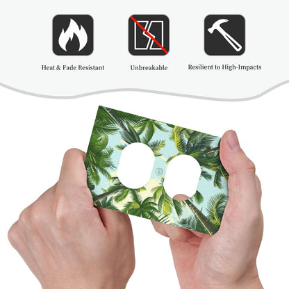 Summer Sky Coconut Palms Trees Green Plants Leaf Outlet Covers 1 Gang Duplex Light Switch Cover