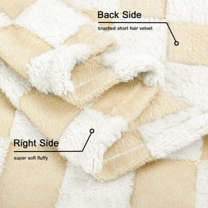 HOMRITAR Baby Blanket for Unisex Soft Cozy Reversible Checkerboard Toddler Blankets, Fluffy Fuzzy