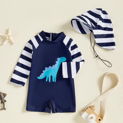 Hnyenmcko Baby/Toddler Boy Rash Guard Swimsuit Long Sleeve One Piece Zipper Swimwear Sunsuit Infant