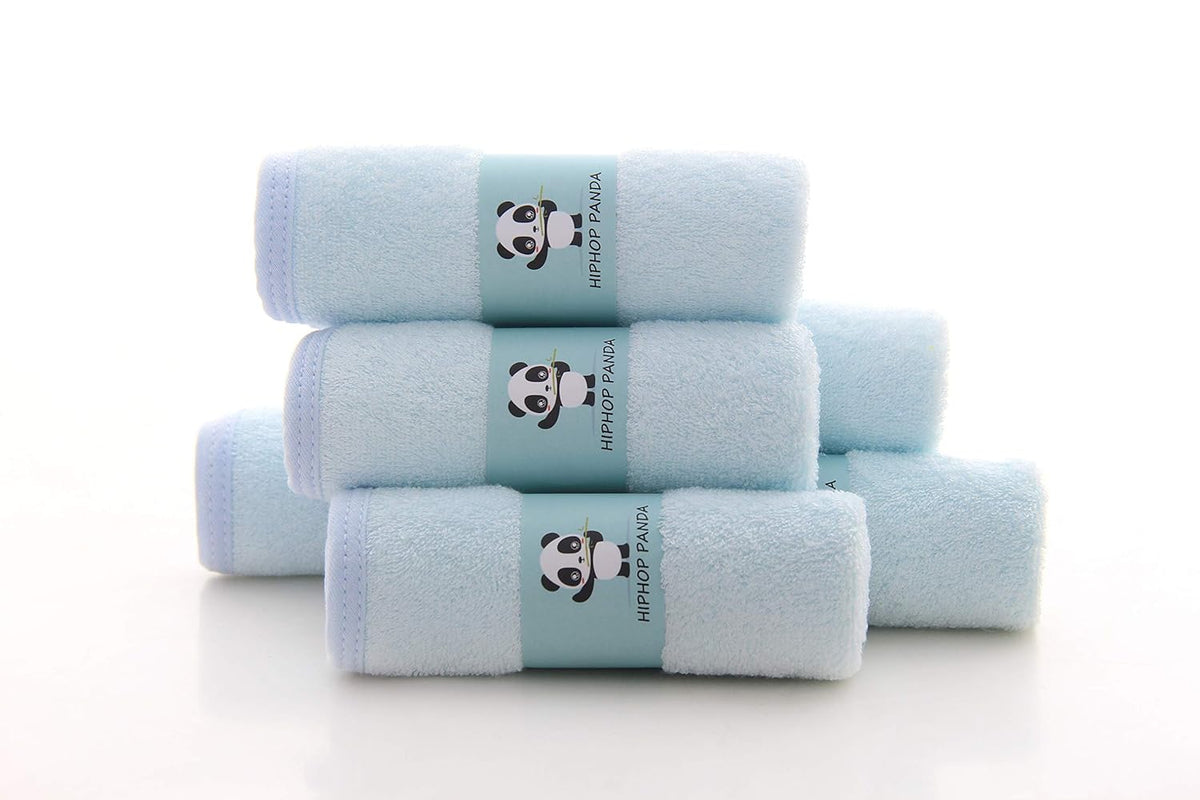 HIPHOP PANDA Baby Washcloths, Rayon Made from Bamboo - 2 Layer Ultra Soft Absorbent Newborn Bath