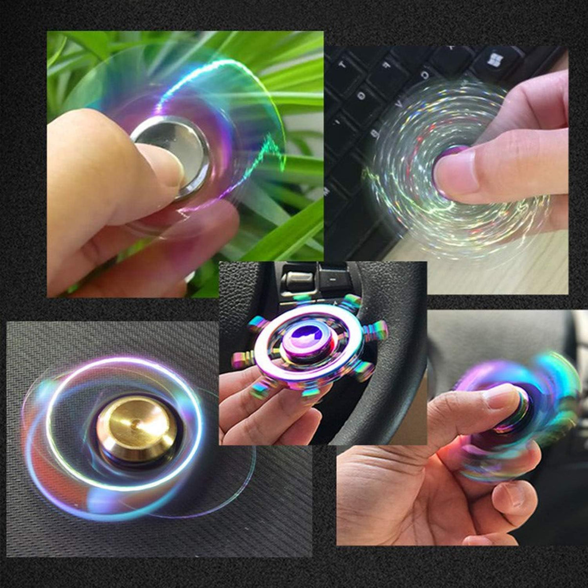 Cool Fidget Spinners Toy Metal for Kids Adults, Steel Fidgit Finger Hand Spinner Desk Toys Gifts