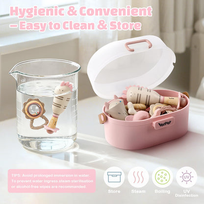 Baby Toys 0-6 Months, Baby Rattles, Teething Toys 3-6 Months, Infant Toys 6-12 Months, 10PCS Pink