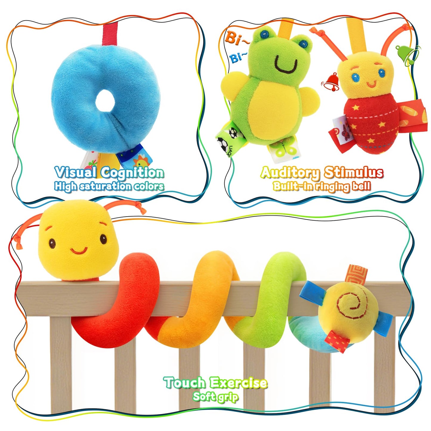 FPVERA Spiral Car Seat Toys for Babies 0-12 Months