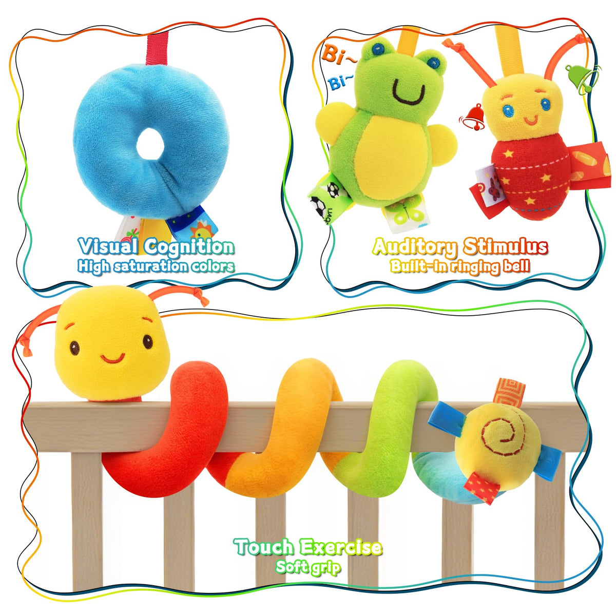 FPVERA Spiral Car Seat Toys for Babies 0-12 Months