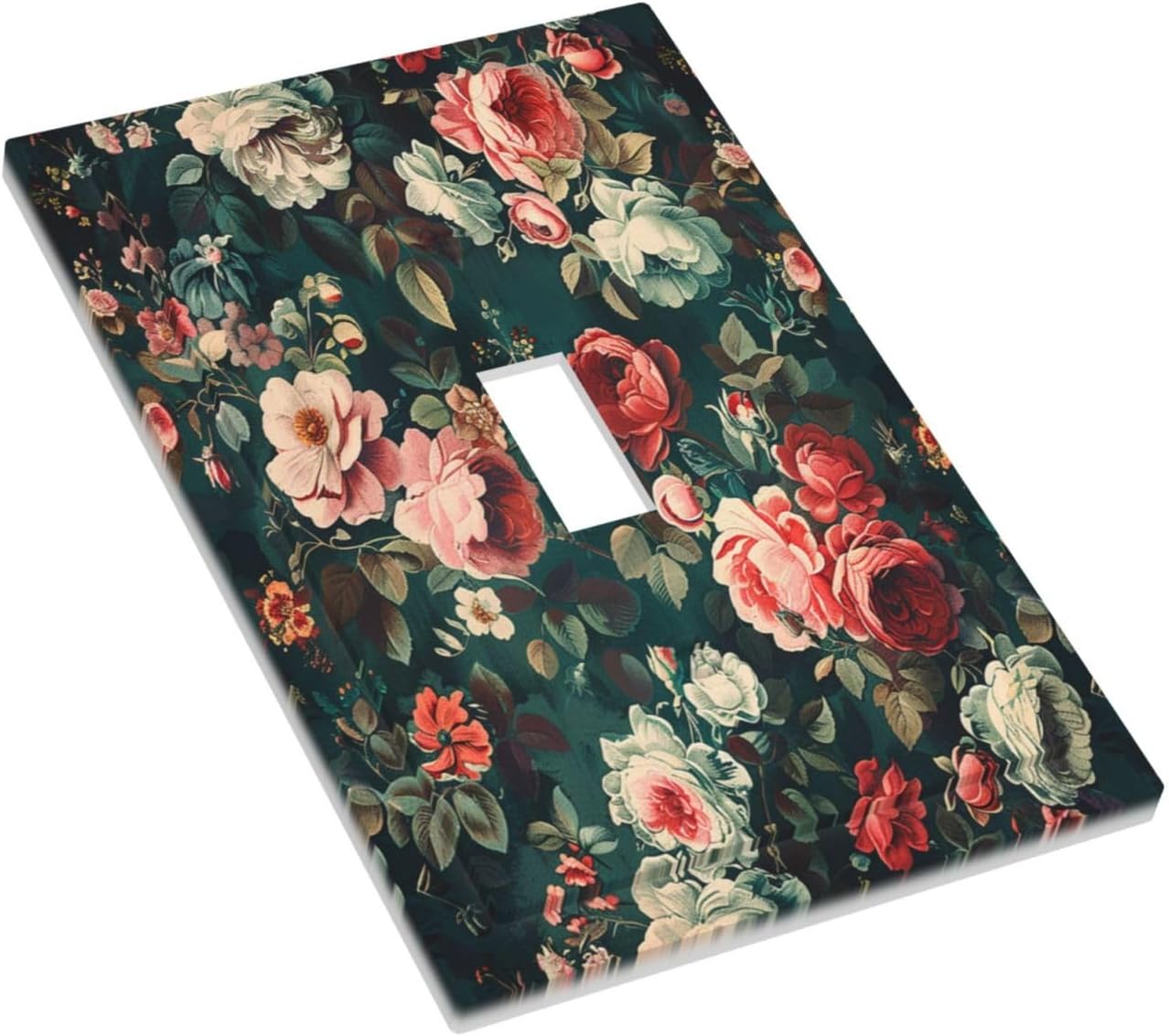 Decorative Light Switch Cover Baroque Vintage Peony Flower Floral 1 Gang Single Toggle Device