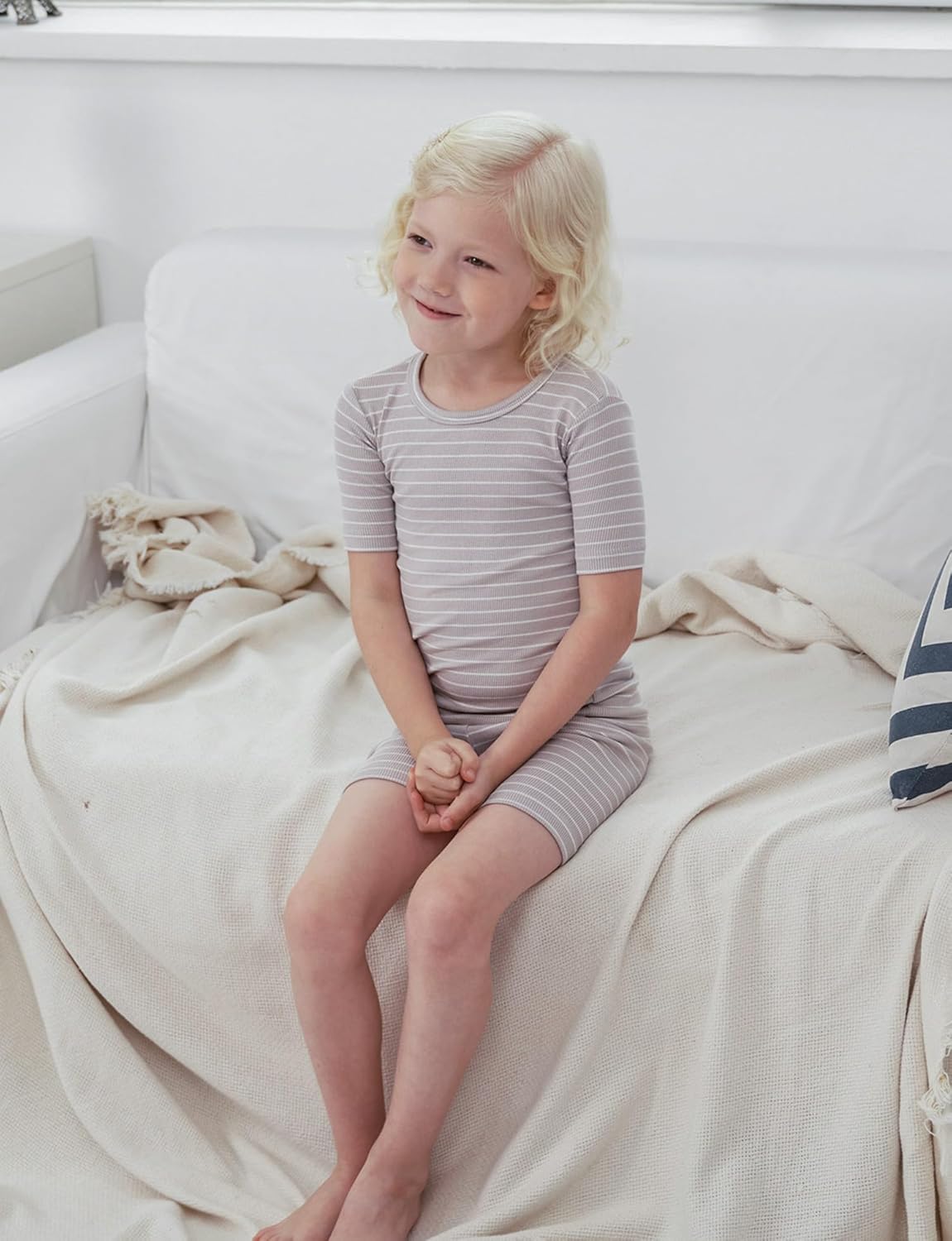 AVAUMA Stripe Pattern Baby Boys Girls Pajama Set Kids Toddler Snug fit Ribbed Sleepwear pjs for