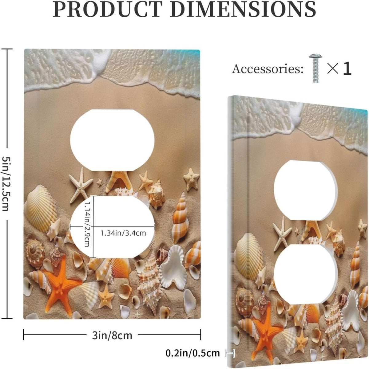 Decorative Outlet Covers Beachy Sea Ocean Seashell Starfish 1 Gang Duplex Light Switch Cover Plate