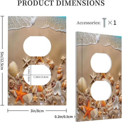 Decorative Outlet Covers Beachy Sea Ocean Seashell Starfish 1 Gang Duplex Light Switch Cover Plate